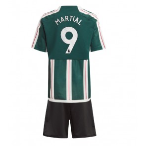 Manchester United Anthony Martial #9 Gostujuci Dres za Dječji 2023-24 Kratak Rukavima (+ kratke hlače)